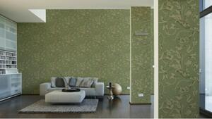 A.S. Création | Vliesová tapeta na zeď Tessuto 95633-4 | 0,53 x 10,05 m | zelená