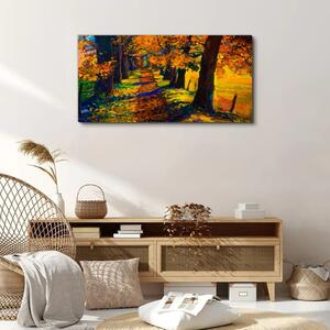 Obraz na plátně Obraz na plátně Strom cesta listy podzim