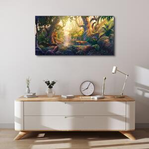 Obraz na plátně Obraz na plátně Fantasy Forest River květiny