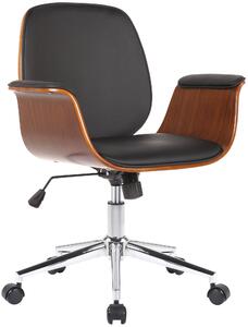 Kancelářská židle Balsham - ohýbané dřevo a umělá kůže | ořech a černá