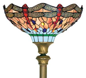 Stojací lampa Dragonfly ve stylu Tiffany