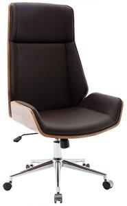 Kancelářská židle Breda ~ koženka, dřevo ořech Barva Hnědá