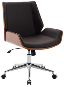 Kancelářská židle Zwolle ~ koženka, dřevo ořech Barva Hnědá