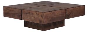 Masivní konferenční stolek Amberley z akácie, lakovaný, hnědý – 80×80 cm