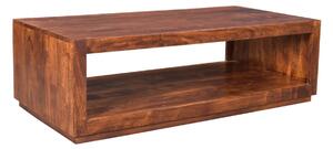 Masivní konferenční stolek Milburn z akácie, lakovaný, hnědý – 116×57×35 cm