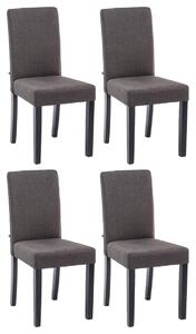 Jídelní židle Inn (SET 4 ks) ~ látka, nohy černé - Tmavě šedá