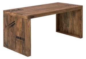 Masivní psací stůl Hankey z mangového dřeva, rustikální matný lak, přírodní – 160×70×75 cm