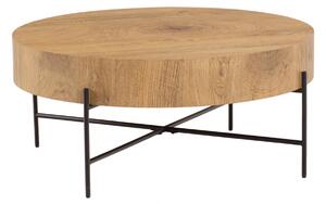 Kulatý konferenční stolek Liviano 80 cm - přírodní dub / černá