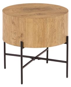 Kulatý konferenční stolek Liviano 45 cm - přírodní dub / černá