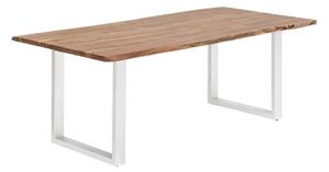 Masivní jídelní stůl Bullwer z akácie, lakovaný, hnědý – 230×100 cm