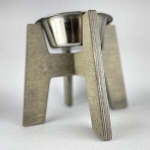 Wook | Dřevěný stojan s miskou pro psy vel. M - 750 ml Výška podstavce: 20 cm, Barva: patina, Personalizace: Ne