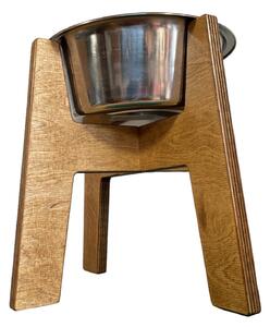 Wook | Dřevěný stojan s miskou pro psy vel. L - 1800 ml Výška podstavce: 25 cm, Barva: ořech, Personalizace: Ne