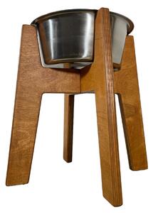 Wook | Dřevěný stojan s miskou pro psy vel. L - 1800 ml Výška podstavce: 30 cm, Barva: cedr, Personalizace: Ne