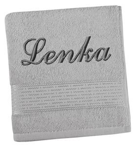 BELLATEX Froté ručník proužek s výšivkou jména Šedá 50x100 cm