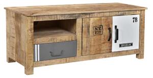 Masivní TV stolek Pune z mangového dřeva, lakovaný, přírodní – 115×43×45 cm