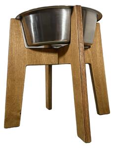Wook | Dřevěný stojan s miskou pro psy vel. XL - 2800 ml Výška podstavce: 30 cm, Barva: ořech, Personalizace: Ne