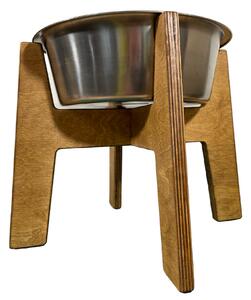 Wook | Dřevěný stojan s miskou pro psy vel. XXL - 4500 ml Výška podstavce: 25 cm, Barva: ořech, Personalizace: Ne