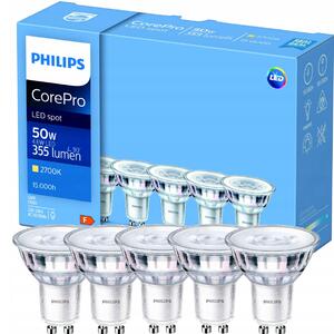 5x LED žárovka Philips GU10 - 4,6W - 355lm - 2700K