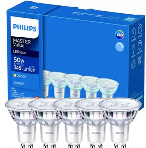 5x LED žárovka Philips GU10 - 4,7W - 345lm - 2700K