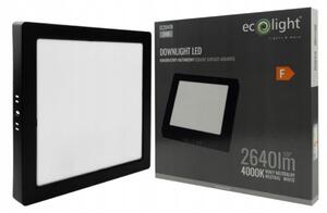 ECOLIGHT LED přisazené čtvercové stropní svítidlo 24W - 2640lm - 4000K - černé