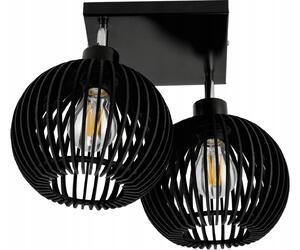 BERGE LED stropní svítidlo dřevěný lustr do pokoje 2xE27 dřevěný
