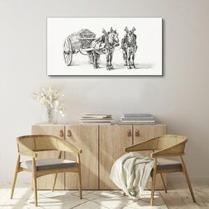Obraz na plátně Obraz na plátně Kreslení zvířat koně vozík
