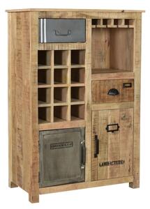 Masivní komoda Highboard Pune z mangového dřeva, lakovaná, přírodní barva – 80×43×110 cm