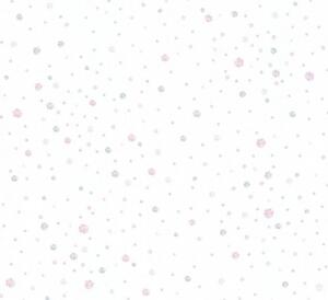 Vliesová tapeta na zeď Little Stars 35855-1 | 0,53 x 10,05 m | vícebarevná, šedá, růžová | A.S. Création