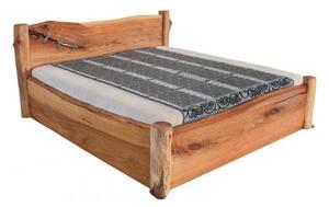 Masivní designová postel ADIANNA s úložným prostorem z jilmového dřeva, 200x180