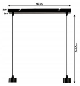 BERGE Skleněná LED stropní lampa 2xE27 - kouřová koule