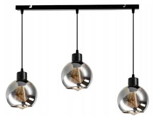 BERGE Skleněná LED stropní lampa 3xE27 - kouřová koule