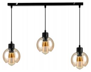 BERGE Skleněná LED stropní lampa nastavitelná 3xE27 - jantarová barva