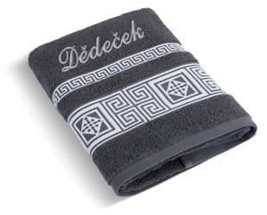BELLATEX Froté ručník řecká kolekce se jménem DĚDEČEK tmavě šedá 50x100 cm
