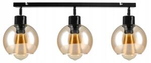 BERGE Skleněná stropní lampa LOFT 3xE27 - jantarová