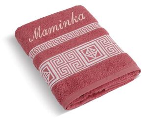 BELLATEX Froté ručník řecká kolekce se jménem MAMINKA terakota 50x100 cm
