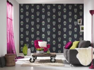 A.S. Création | Vliesová tapeta na zeď Club Tropicana 35817-3 | 0,53 x 10,05 m | černá, bílá, růžová, zelená