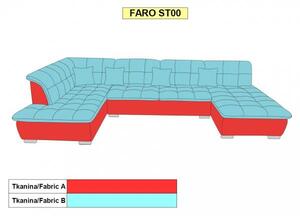 Sedací souprava Faro rozkládací UR (ottmax+2zf+ott), pravá, šedá / bílá (tiguan 110, berlin 01)