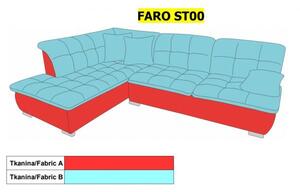 Rohová sedací souprava Faro A - rozkládací se šuplíkem (ottmax zs+2zf), pravá, černá / šedá (berlin 01/tiguan 109)