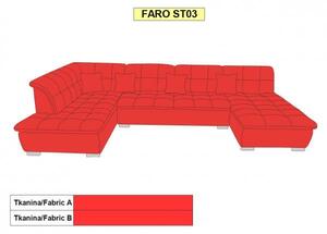 Sedací souprava Faro rozkládací UR (ottmax+2zf+ott), pravá, šedá / bílá (tiguan 110, berlin 01)