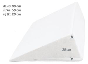Bellatex Klínový podhlavník 80x50x20 cm Froté, bílá
