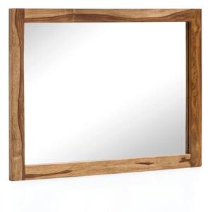 Masivní koupelnové zrcadlo Lagos z palisandru, lakované, hnědé – 80×60 cm
