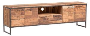 Masivní TV stolek Bristol z recyklovaného dřeva, hnědý – 180×38×52 cm