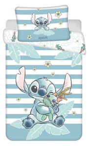 Světle modré bavlněné dětské povlečení do postýlky 100x135 cm Lilo & Stitch "Tropical Hugs" – Jerry Fabrics