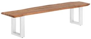 Masivní lavice Bullwer z akáciového dřeva, lakovaná, hnědá – 160×40 cm