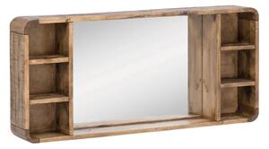 Masivní koupelnové zrcadlo Dingle II z recyklované borovice, lakované, přírodní – 130×60 cm