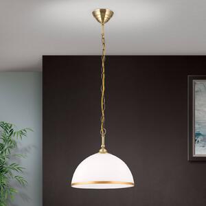 ORION Závěsné světlo Old Lamp, řetězový závěs, 1 zdroj, stmívatelný, Mosaz / zlato, Obývací pokoj / jídelna, Sklo, Starožitný