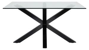 Černý konferenční stolek se skleněnou deskou 70x130 cm Argo – Kave Home
