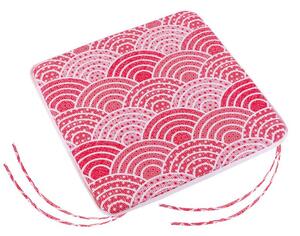 BELLATEX Sedák Adéla hladký červenobílý orient - obšitý bílou bavlněnou stuhou 40x40 cm, hladký