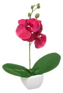 Umělá orchidej v květináči, 23,5 cm, růžová