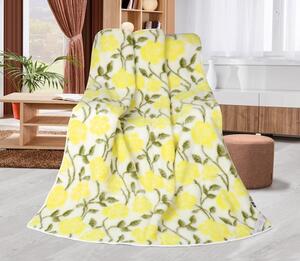 Bellatex Vlněná deka z evropského merina 155x200 žlutá růže 450g/m2